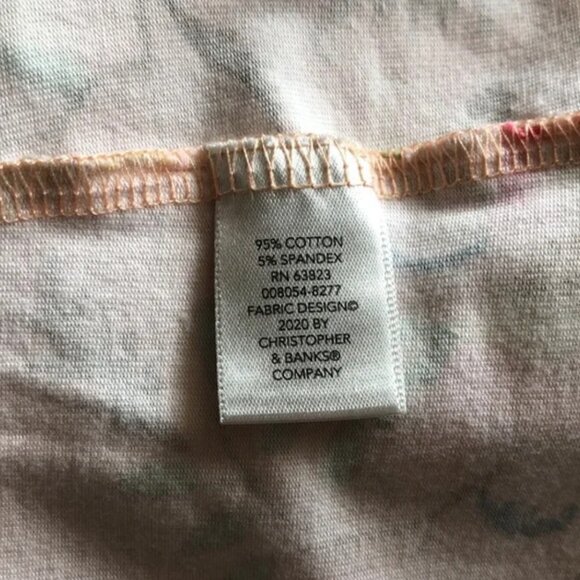 Christopher & Banks Artistic Floral V-Neck Missy Tee szM - Picture 8 of 9